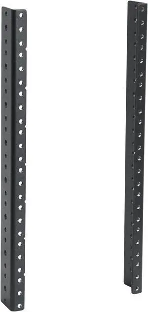 RIVECO 2 PCS 8U Rack Rails, Tapered Holes Rack Mount Rails for Recording & Network Wooden Cabinet Mounting, 3.0 mm Thickness Steel Heavy Duty, Screws Included Black