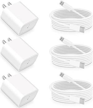 Apple MFi Certified iPhone 14 Fast Charger Assrid 3 Pack 20W PD USBC Rapid Power Charger with 3 Pack 6FT Type C to Lightning Quick Charging Cord for iPhone 14 13 12 11 Pro MaxXSX SEiPadAirPods