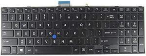Abakoo New Keyboard Compatible with Toshiba A50-C1510 A50-C1520 Z50-C1550 Satellite Pro R50-C Tecra A50-C Z50-C with Backlit with Pointer US Black