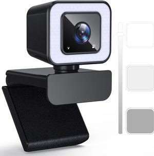 LarmTek 1080p HD Webcam with Ring Light. Webcam with Microphone for Desktop.Plug and Play.360o Swivel Adjustment, 90o Wide Angle Streaming Webcam for Video Chatting/Live Streaming/Conferencing