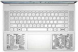 SYNERLOGIC Windows + Word/Excel (for Windows) Quick Reference Guide Keyboard Shortcut Stickers, No-Residue Vinyl (Clear/Small/Combo/10sets)