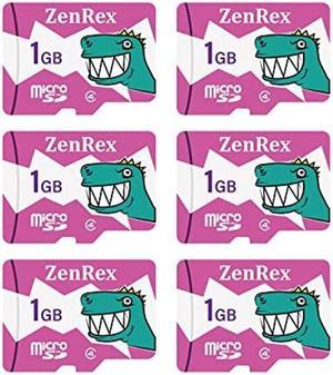 ZenRex 1GB 6 Pack Micro SD Card Class 4 Memory Card Company Use Data Storage File Transfer with Adapter