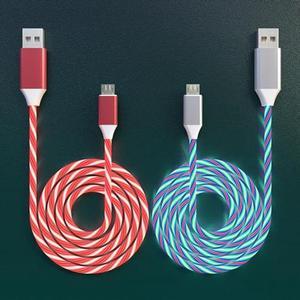 2 Packs Micro USB Cable Android Charger, 6.6FT Led Light Up Glowing Micro USB Fast Charging Cord for Android, Samsung Galaxy S7 S6 S5, Note 5, Kindle and Other Micro USB Devices(Red&Colorful)