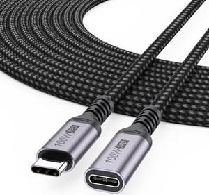 DteeDck USB C Extension Cable 15ft, USB Type C Extension Male to Female Braided Cord Extender Compatibility with Laptop Tablet Mobile Phone and More