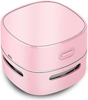 ODISTAR Desktop Vacuum Cleaner, Mini Table dust Sweeper Energy Saving,High Endurance up to 400 mins,360o Rotatable Design for Keyboard/Home/School/Office (Pink Charging)