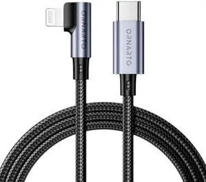 ORNARTO USB C to Lightning Cable (MFi Certified) 10FT Fast iPhone 14 Charger Cable Power Delivery Charging Nylon Braided Cord Compatible with iPhone 14/13/12/11/10/SE, iPad, AirPods-Black
