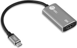 SIIG Type C to HDMI Adapter 8K, USB-C Input to HDMI Output, Unidirectional, Supports 8K 60Hz and 4K 120Hz with HDR and DSC, Thunderbolt 3 Compatible, for Monitor/TV/Displays (CB-TC0L11-S1)