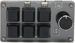 ASHATA Mini Mechanical Keyboard, Bluetooth 6 Keys DIY Programmable Keypad Dual Mode OSU Wired USB Keypad Suitable for Office, Game, Music, Media, etc