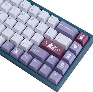 JOMKIZ PBT Keycaps, Cherry Profile Keycaps 134 Keys Rabbit Dye Sublimation with 7U Spacebar Japanese Keycap Set for Cherry MX Switches US Layout Mechanical Keyboards
