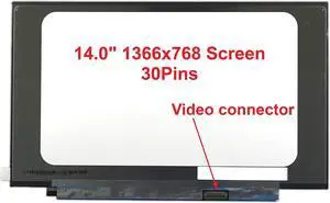 FULLCOM New 14" Screen for N140BGA-EB4 Replacement 1366X768 30 pins Narrow Edge Bottom Right Connector