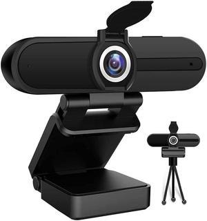 HDZIYU 4K Webcam with Microphone and Tripod - USB Web Camera for PC and Laptop, 8MP Widescreen for Video Calling, Recording, Streaming and Conference