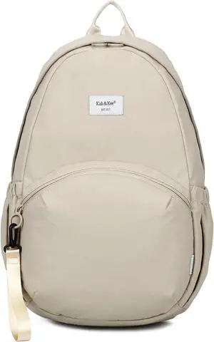 Kah&Kee 15.6-Inch Laptop Backpack for Women Simple & Lightweight Casual Daypack for Travel, Work, School - Cute Ladies Office Bag (Beige)
