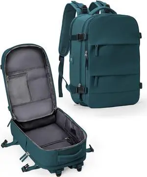 UPPACK Travel Backpack For Women Men Carry On Backpack Flight Approved Gym Bag With Shoe Compartment Hiking Waterproof Laptop Backpack College Essentials Peacock Blue