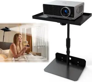 WEGASTU Projector Stand From 9.5 "to 14.7",Height AdjustableHidden Shelf Desktop No Drilling,Projector For Desktop,Bedside Table,Bed,Home Office,Stage,Studio,DJ rack bracket installation