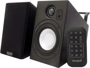Vanatoo Transparent Zero Plus Near Field Studio Monitor Speakers Pair for TV, PC, Gaming. 120 Watt Powered Speakers for Desktop and Room use. AUX, USB, Bluetooth, Toslink Optical, Remote Control.