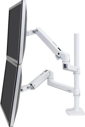 Ergotron - LX Vertical Stacking Dual Monitor Arm, VESA Desk Mount - for 2 Monitors Up to 40 Inches, 7 to 22 lbs Each - Tall Pole, White