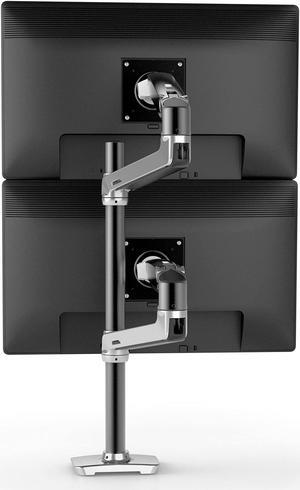 Ergotron - LX Vertical Stacking Dual Monitor Arm, VESA Desk Mount - for 2 Monitors Up to 40 Inches, 7 to 22 lbs Each - Tall Pole, Polished Aluminum