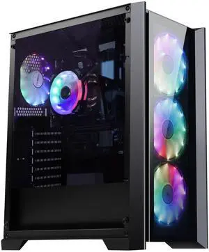 HOENGAGER Apollo Gaming Desktop - AMD Ryzen 5 5600GT 6 core 3.6GHz - 16GB DDR4 3200MHz - 1TB M.2 NVMe SSD- WiFi -RGB Fans - Windows 11 Pro Desktop Computer, Black