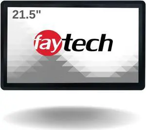 faytech 21.5" Capacitive Touchscreen Monitor - HDMI, VGA, DP, USB - Compatible with Windows, Mac and Linux. Perfect for 2nd Screen, POS System Touchscreen, Vending, HMI, Digital Signage, Kiosk