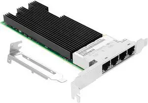 Euqvos PCIe Ethernet Network Card for Intel X710-T4 XL710BM1 Chipset PCIe 3.0 X8 10Gb 4 Port RJ45 LAN Card Support Windows Server/Windows/Linux/VMware/ESX