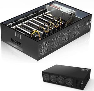 VTRETU MINING Rig System,Complete ETC Crypto Miner with Windows10,Including 8GPU Mining Motherboard,2000W Power Supply(110V-264V),CPU,SSD,4G RAM,PSU Computer Case Mining Machine(Without GPU
