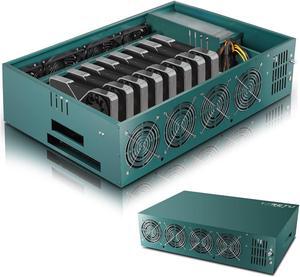 8GPU Mining Rig Complete Crypto Miner with Windows10,Including 8GPU Mining Motherboard 2000W Power Supply,CPU,SSD,4G RAM, 8 GPU Mining Case for ETC/LTC/XHV/Monero/Ravencoin(Without GPU)