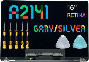 Seven Puppy Replacement 16" for Pro Retina A2141 2019 LCD Full Screen Display Assembly EMC 3347 661-14200 (Speace Gray)