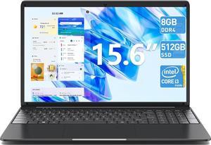 SGIN Laptop 15 Inch 8GB DDR4 512GB SSD Laptops Computer with Intel Core Processor up to 24 GHz Webcam Mini HDMI USB30 WiFi 7000mAh TypeC