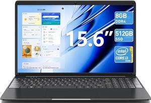 SGIN Laptops 15 Inch Laptop Computer with 8GB DDR4 512GB SSD Intel I3 Processor up to 24 GHz Webcam Mini HDMI WiFi 5 7000mAh Numeric Keypad TypeC USB30Black
