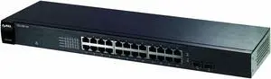 ZyXEL 24-Port Gigabit Ethernet Unmanaged Switch - Fanless Design with 2 SFP Ports [GS1100-24]