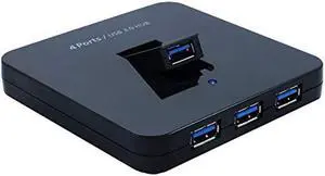 SEDNA - 4 Ports USB 3.0 Hub - 1 Vertical Foldable Port and BC 1.2 Charging Port - Black