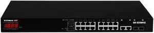 EDiMAX PRO 16 + 2 Ports Gigabit POE+ Smart Managed Switch, Long Range 656 Ft (200M), Up to 30W Per Port (Total Power Budget: 280W) 280W Total with 2 RJ45/SFP Combo Ports, Surveillance - GS-5216PLC