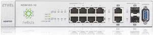 Zyxel Nebula Cloud Switch 8-Port Gigabit + 2 Dual Personality (GBE RJ-45/SFP) (10 Total Ports) (1 Year Bundled Service) [NSW100-10]
