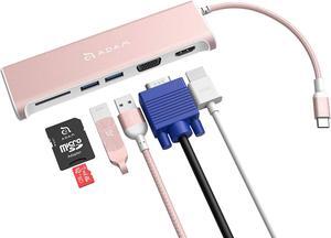 ADAM elements 5-in-1 USB C Hub - 4K USB C to HDMI - SD Card Reader - 2 USB 3.1 Ports - Portable, Durable Aluminum Case