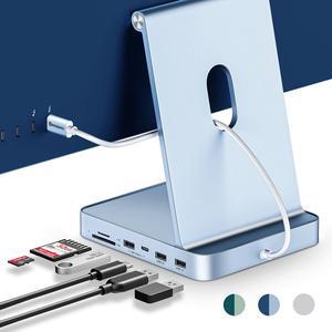 USB C Hub for iMac 24 inch 2021/2023, Minisopuru iMac USB Hub Support M.2 NVMe SSD, iMac Accessories for iMac M1/M3, iMac USB Adapter with USB C 10Gbps, USB A 3.2, SD/TF, M.2 SSD (Not Included), Blue.