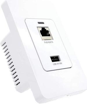 PoE Texas Gigabit PoE Splitter in-Wall USB Charging Port - Fast 5V USB Charging and RJ45 Power Over Ethernet Output for WiFi Internet Router, Camera, Phone Network
