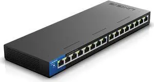 Linksys LGS116P 16 Port Gigabit Unmanaged Network PoE Switch with 8 PoE+ Ports @ 80W - Ideal for Business, Home, Office, IP Surveillance - Ethernet Switch Hub with Metal Housing, Desktop / Wall Mount