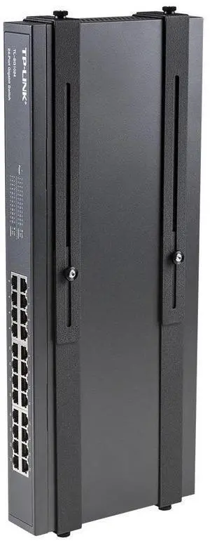 HIDEit Mounts Uni-NSM Mount - Black Steel Adjustable 1U Network Device Wall Mount for A/V Components, Mount for Network Switch, Ethernet Splitter and Ethernet Switch