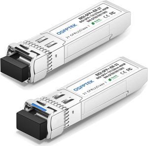 QSFPTEK 10GBASE-BiDi SFP+ Transceiver, 10Gbe Mini gbic Module Compatible with Cisco SFP-10G-BX40U/Cisco SFP-10G-BX40D, 1270nm/1330nm-TX/1330nm/1270nm-RX DDM LC SMF, up to 40km, a Pair