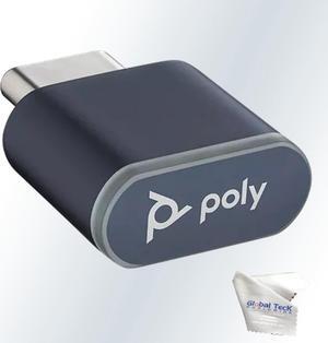 Poly Plantronics BT700 USB-C Bluetooth Adapter Dongle -217878-01 - for Wireless Headsets Voyager, Focus, Legend, and Free 60 Ear Buds, Sync Speaker GTW Microfiber - Compatible with PC Windows, Mac OS