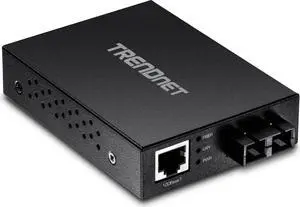TRENDnet 100 Base-T to 100 Base-FX Multi-Mode SC Fiber Converter, Standalone, 10/100 Mbps Auto-MDIX Fast Ethernet Port, Fiber Networking up to 2 km (1.25miles), 200 Mbps Switching Capacity, TFC-FMSC