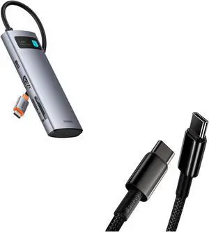 Baseus 7 in 1 USB C Laptop Docking Station & USB C Cable, Baseus 100W PD 5A QC 4.0 Fast Charging USB C to USB C Cable
