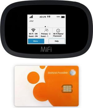 AT&T Wireless Hotspot WiFi Device 4G LTE MiFi 8000 | Global 4G Cat18 LTE | Up to 1 Gbps | EVDO-LINK Bundle for Mobile Hotspot Device | with SIM Card