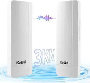 Ultra-Fast KuWFi 5.8G 900Mbps Outdoor Wireless Bridge, High Speed Gigabit Outdoor Point-to-Point Networking Solution with 24V PoE Waterproof Outdoor Wireless Access Point for starlink Router