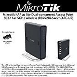 Mikrotik hAP ac lite (RB952Ui-5ac2nD-TC-US) Dual-concurrent Access Point 802.11ac 5GHz wireless