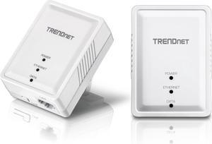 TRENDnet Powerline 500 AV Nano Adapter Kit, Includes 2 x TPL-406E Adapters, Cross Compatible With Powerline 600-500-200, Windows 10, 8.1, 8, 7, Vista, XP, Plug & Play Install, White, TPL-406E2K