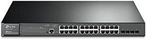 TP-Link 24 Port Gigabit PoE Switch; 24 PoE+ Ports @384W, w/4 SFP slots; L2 Managed; Limited Lifetime Protection; Support L2/L3/L4 QoS, IGMP and LAG; IPv6 and Static Routing (T2600G-28MPS)