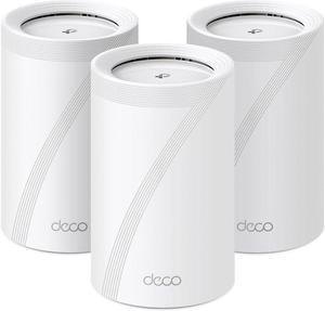 TP-Link Tri-Band WiFi 7 BE10000 Whole Home Mesh System (Deco BE63) | 6-Stream 10 Gbps | 4 x 2.5G Ports Wired Backhaul, 4x Smart Internal Antennas | VPN, AI-Roaming, MU-MIMO, HomeShield (3-Pack)