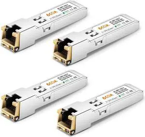 6COM 4Pack 1.25G/2.5G/5G/10GBase-T SFP+ Transceiver, 10G SFP+ to RJ45 Copper Module, Compatible for Cisco SFP-10G-T-S, Ubiquiti UF-RJ45-10G, Fortinet, Netgear,Mikrotik, TP-Link(CAT.6a/7, 30m/98.4ft)