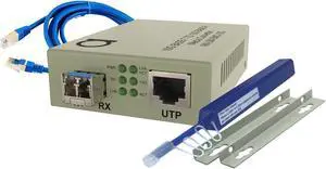10G SFP+ to Fiber Ethernet Media Converter with Single Mode 10GSFP+ 10 km (6.3 mi) LR Module - High-Speed 10Gb Network, 10Gig SFP Media Conversion, 10GbE Ethernet to Fiber Optic Extender, Plug & Play